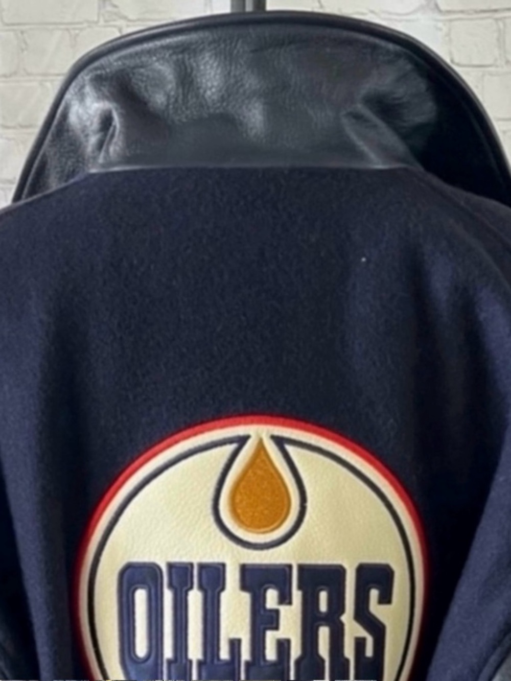 🏒 Edmonton OILERS Leather/Wool JACKET